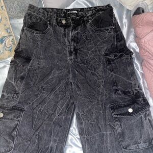 Fashion Nova Charcoal Cargo Pants